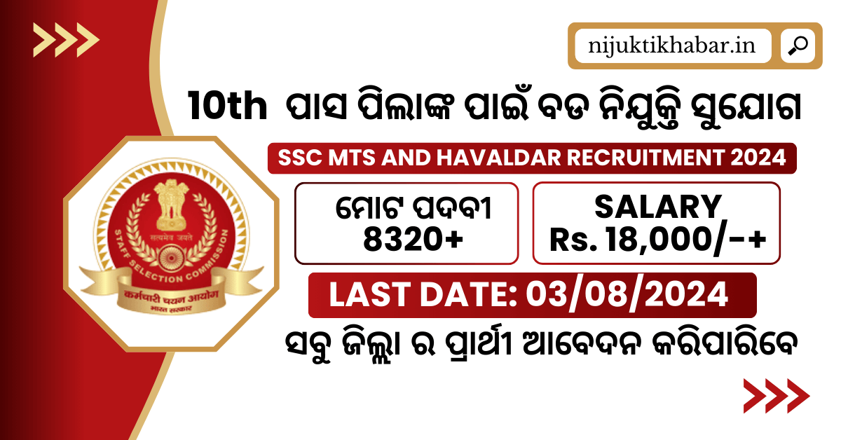 Ssc Mts Recruitment Apply Online For Mts Havaldar Posts Under Staff Selection